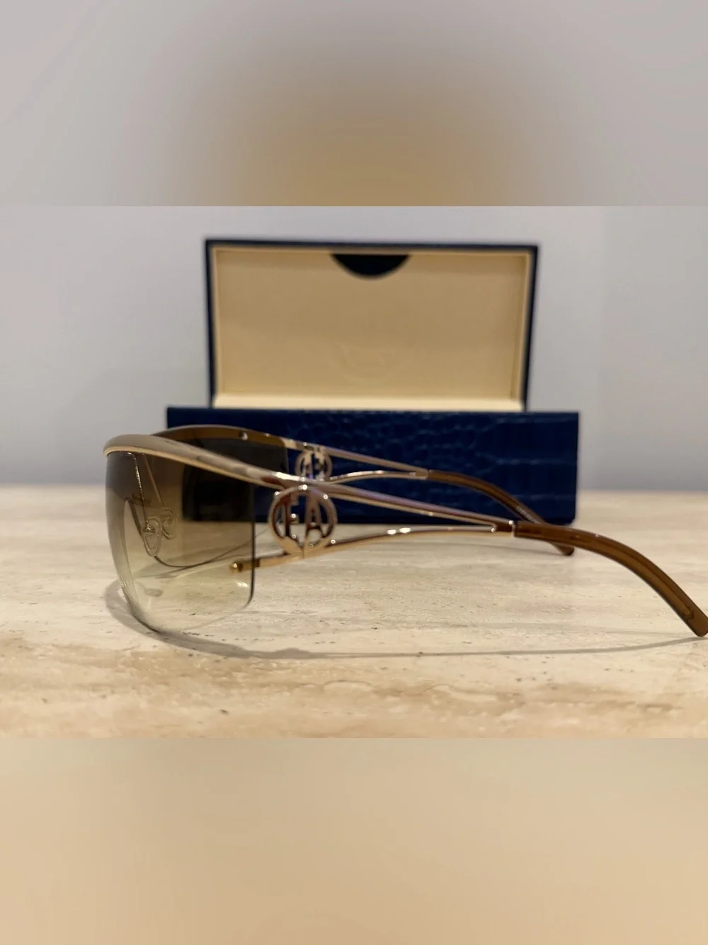 Vintage Emporio Armani Y2K Rimless Shield Sunglasses (NOS)